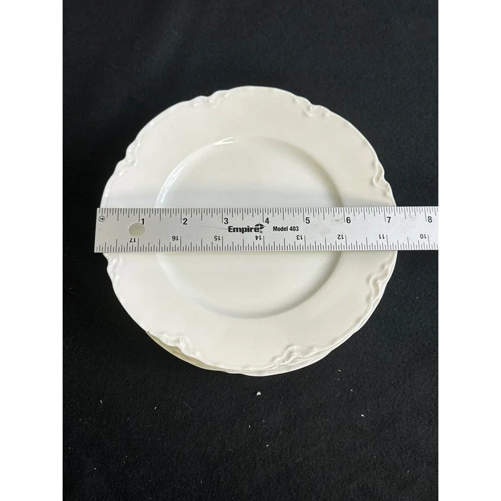 Haviland France White Porcelain Scalloped Edge Bread Butter Plates Set of 4